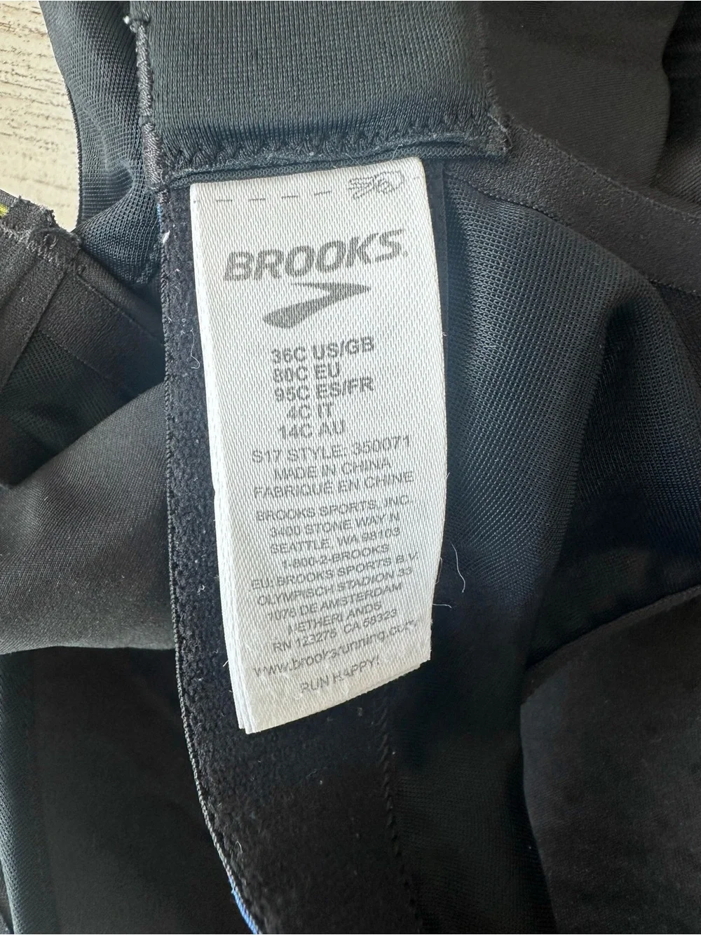 BROOKS Moving Comfort Juno Sports Bra 36C Running Athletic Colorful Workout